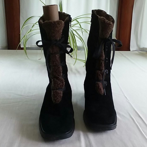 Stuart Weitzman Black Suede Winter Boots - Picture 3 of 11